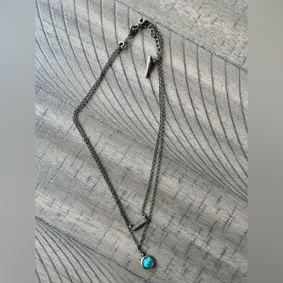 Chloe + Isabel Double Layer Necklace Rhinestones Turquoise Bird NWOT - Picture 1 of 3